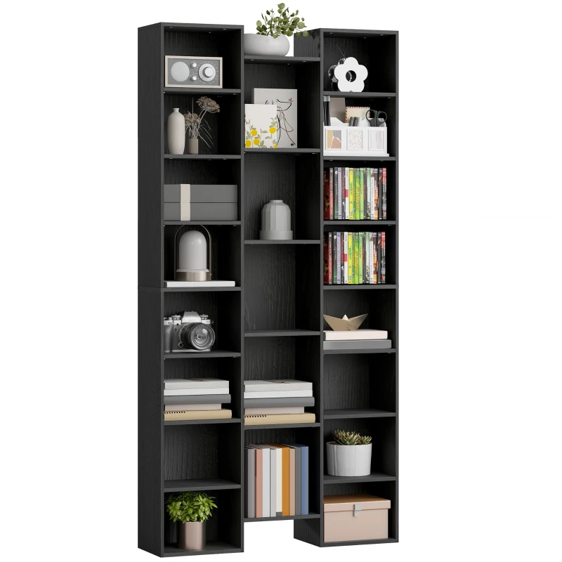 HOMCOM 21-Compartment Bookshelf - Black
