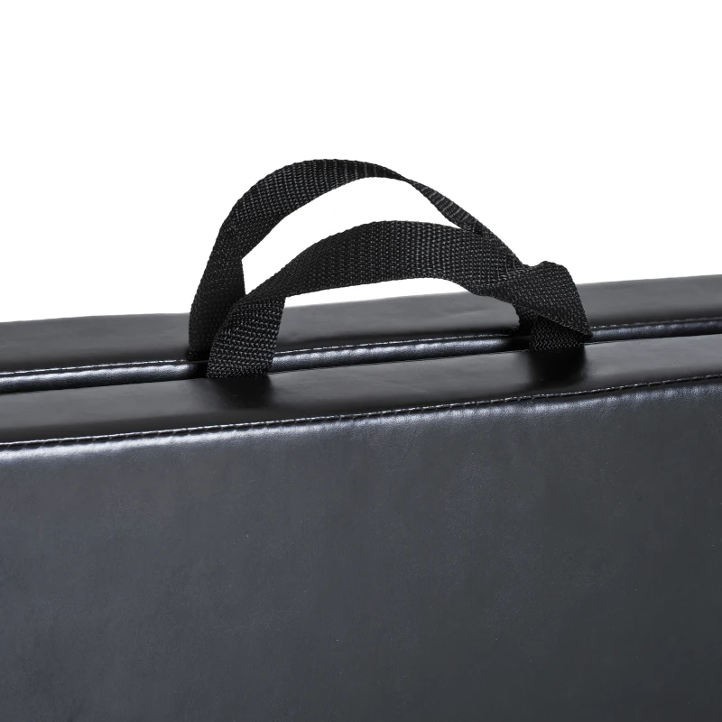 HOMCOM Tappetino da Ginnastica Pieghevole, Materassino Fitness Spesso 5 cm e Antiscivolo, 180x60x5 cm, Nero