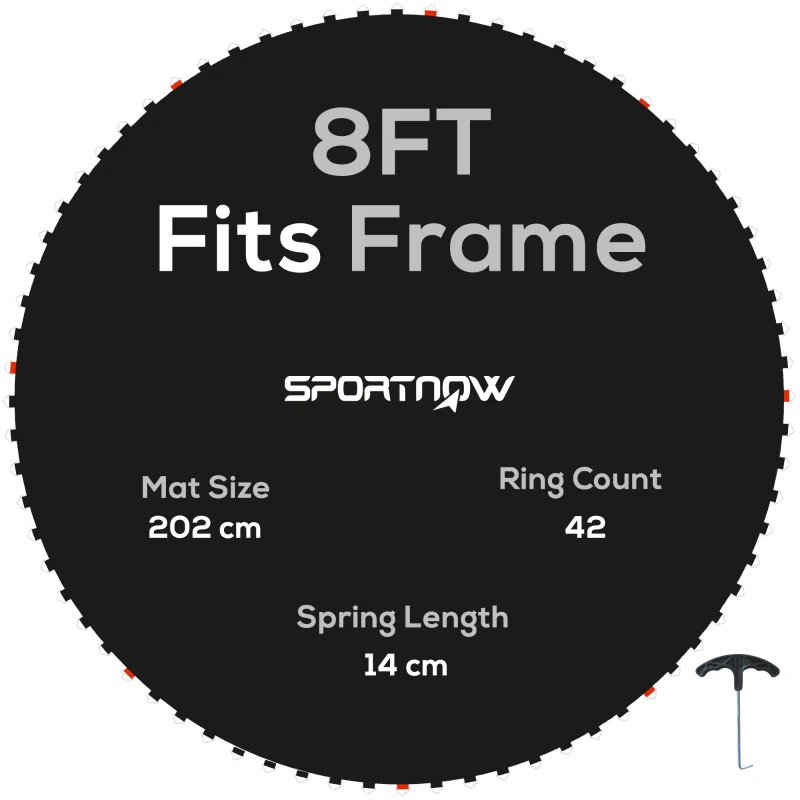 SPORTNOW Tapis de rechange pour trampoline tapis de saut de remplacement, compatible trampoline Ø 2,4 m et ressorts de 14 cm