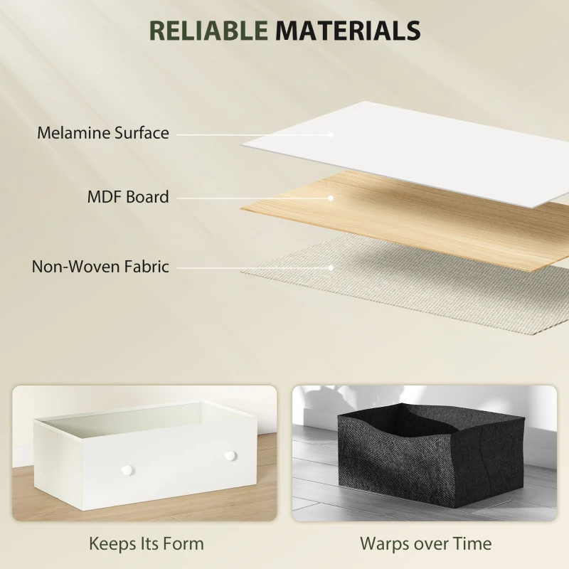 HOMCOM Comodă cu 6 sertare pentru dormitor, alb și gri