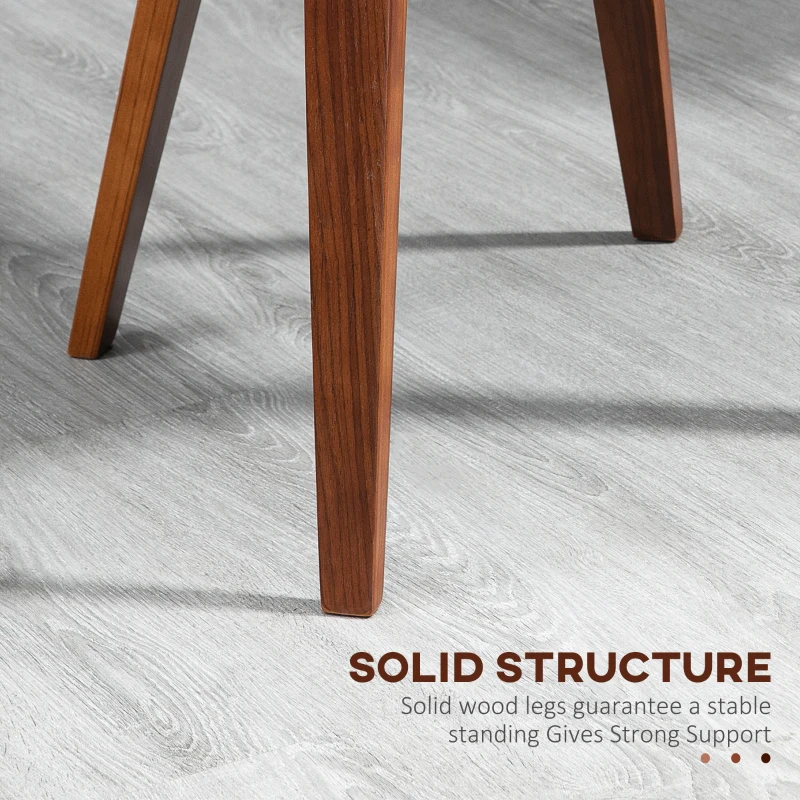 HOMCOM Set de 2 Scaune de Sufragerie Stil Vintage Îmbunătățite în Lemn și Piele Sintetică PU, Negru și Lemn