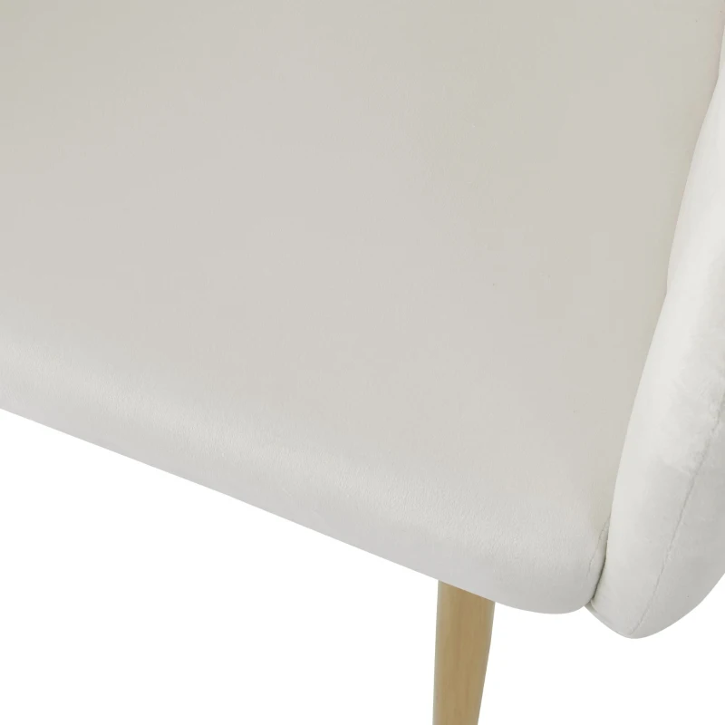 Set da 2 sedie moderne con design a ventaglio, 48x44.5x82 cm, Bianco