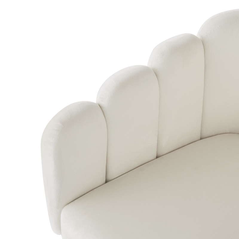 Set da 2 sedie moderne con design a ventaglio, 48x44.5x82 cm, Bianco