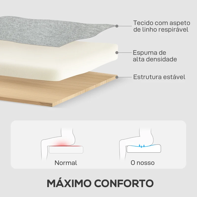 HOMCOM Sofá-Cama Chaise Longue de 3 Lugares Chaise Longue Reversível Ambos Lados com Armazenamento com Capas Removíveis 197x129x85 cm Cinza