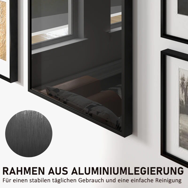 HOMCOM Trikot-display, kledinghanger, aluminiumframe, UV-bestendige acrylvoorzijde, zwart