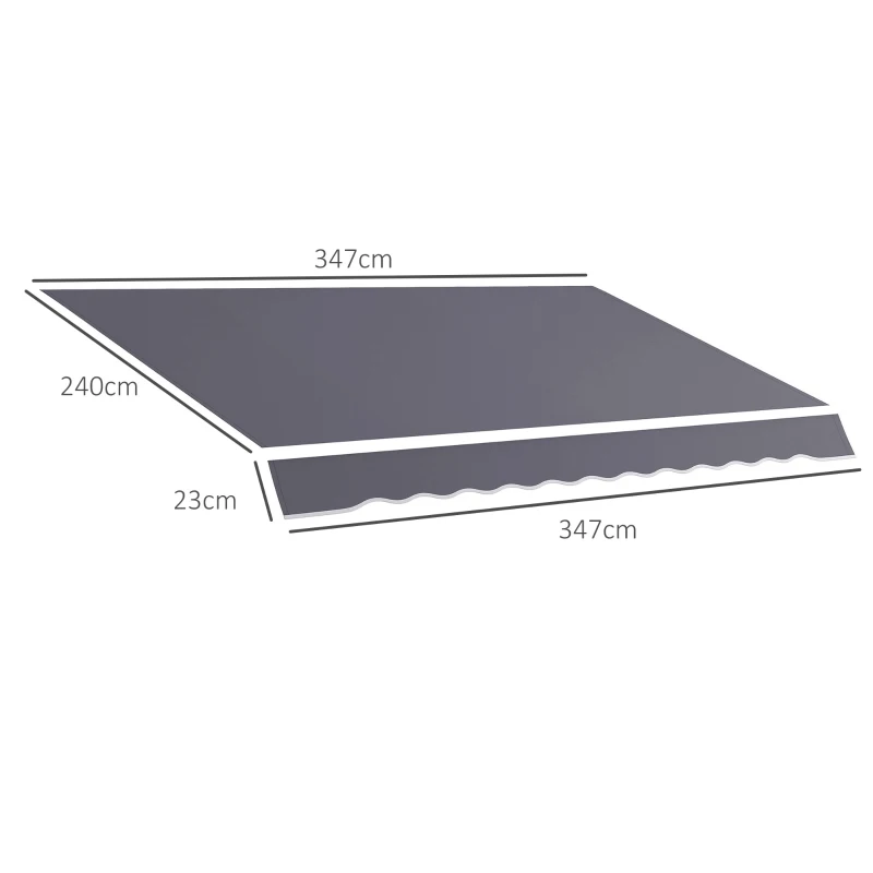 Outsunny Telo di Ricambio per Tenda a Bracci Retrattile in Poliestere Anti UV da 3.6x2.5 m, Grigio