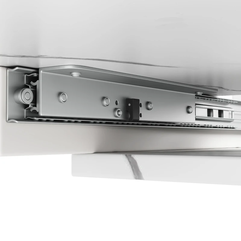 Masă extensibilă de dining, masă pentru bucătărie-living cu picioare încrucișate, 118-157L x 75P x 76,4Î cm, Alb