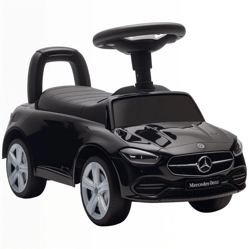 AIYAPLAY Coche para Niños Licencia Mercedes Benz con Claxon y Compartimento, 65x28x39 cm, Negro