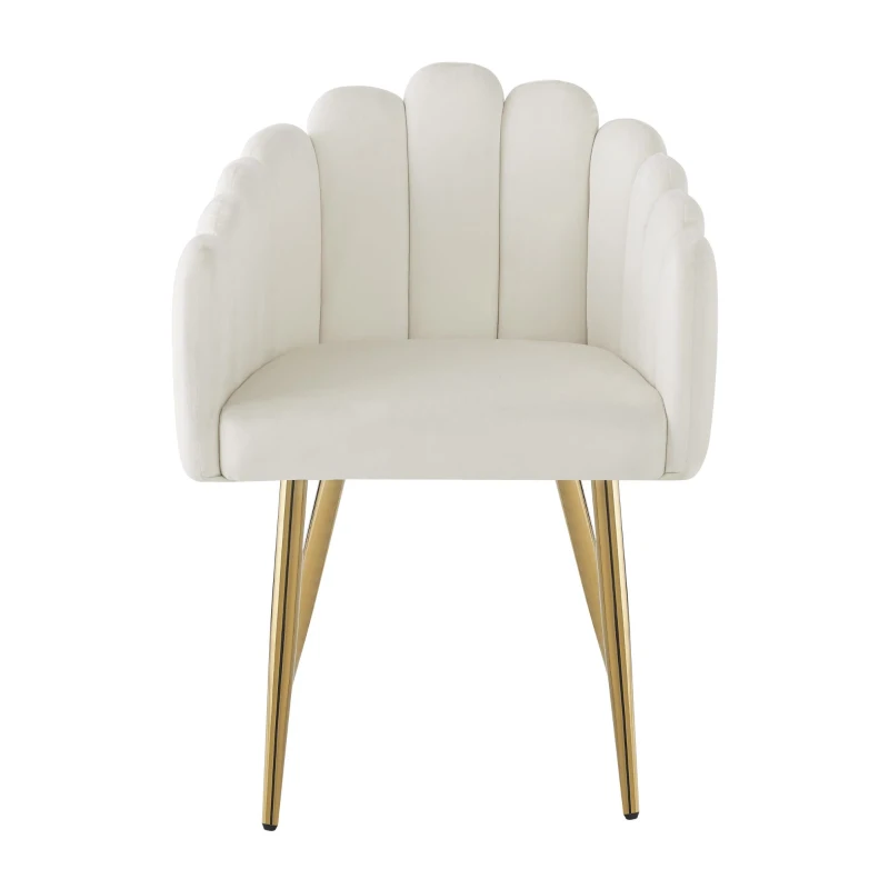 Set da 2 sedie moderne con design a ventaglio, 48x44.5x82 cm, Bianco