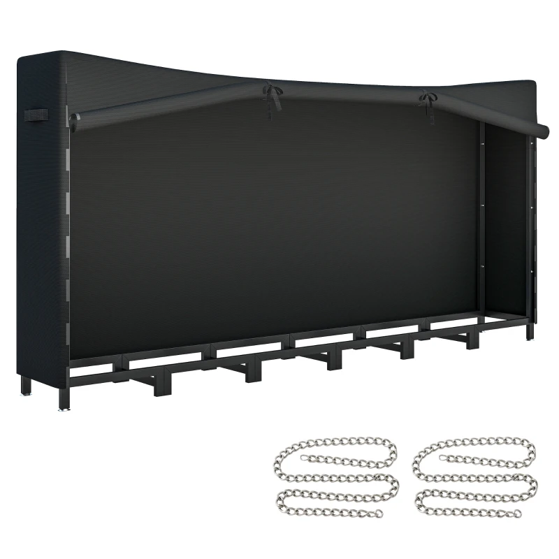 Outsunny Suport de Lemne din Metal cu Acoperire Impermeabilă Capacitate 0.8m³ 235x31x116