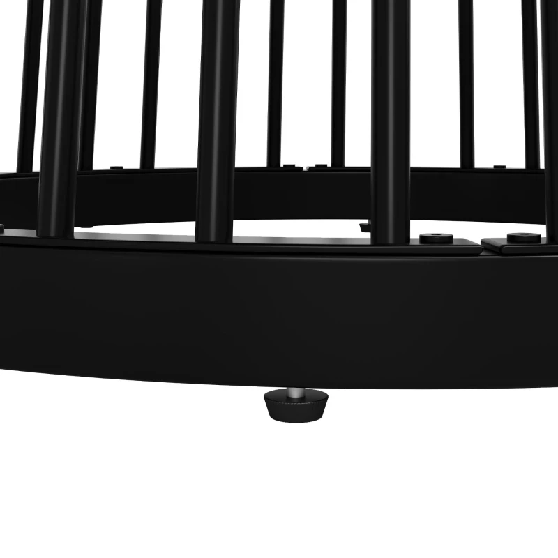 Tavolo da pranzo rotondo per 4 persone con piano in MDF e gambe in metallo, 80x80x76 cm, Legno e Nero