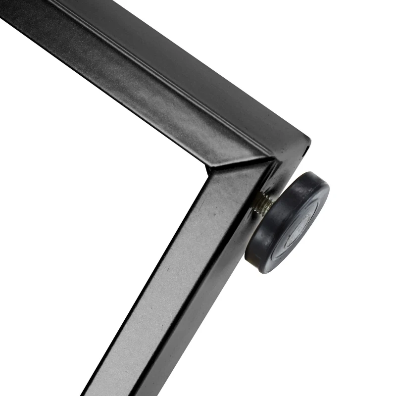 Tavolo da pranzo rotondo moderno, piano in MDF con struttura in metallo, 100x100x75 cm, Bianco e Nero