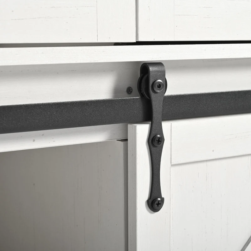 Îlot de cuisine avec plateau rabattable, chariot de service sur roulettes avec 2 portes coulissantes et 3 tiroirs, 140x45/73x94 cm, Beige