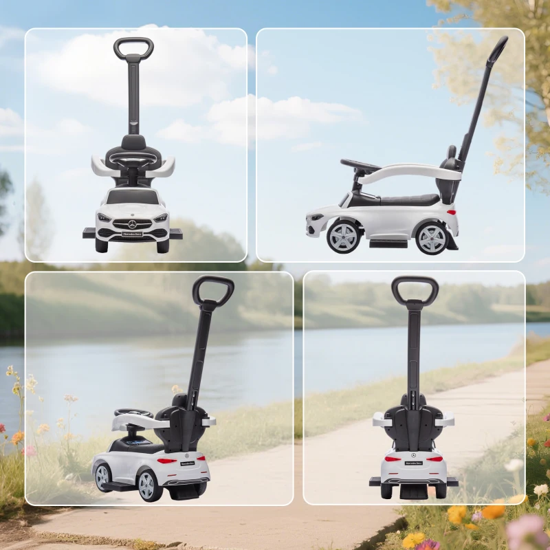 AIYAPLAY Laufwagen für Kinder 1-3 Jahre, in Buggy umwandelbar mit offizieller Mercedes-Lizenz, 91x40x83 cm, Weiß