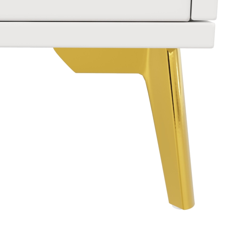 Buffet moderne à portes pliantes, rangement multifonctionnel, 100x50x140 cm, Blanc