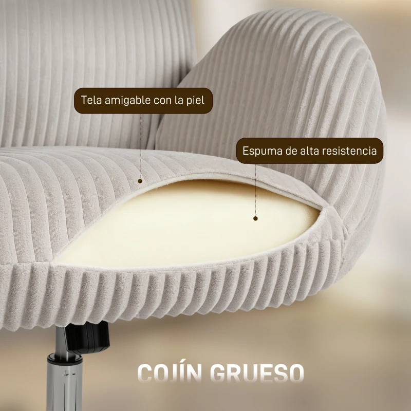 HOMCOM Silla de Oficina con Reposabrazos Respaldo Alto Reposacabezas Regulable Ruedas Altura Ajustable Giratoria Gris
