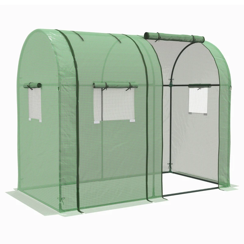 Outsunny Invernadero Resistente con 4 Ventanas 2 Puertas con Cremallera Anti-UV para Cultivo de Plantas 185x94x150 cm Verde