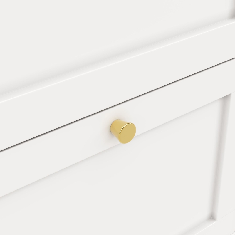 Bancone bar girevole a 360°, mobile modulare a L con 4 cassetti e ripiani aperti, Bianco