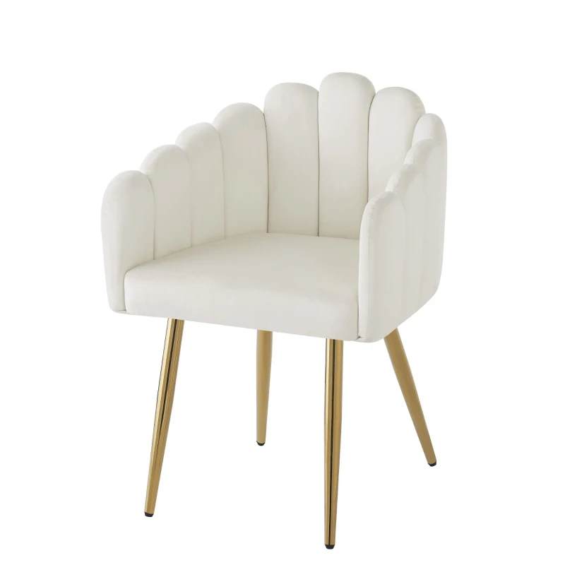 Set da 2 sedie moderne con design a ventaglio, 48x44.5x82 cm, Bianco