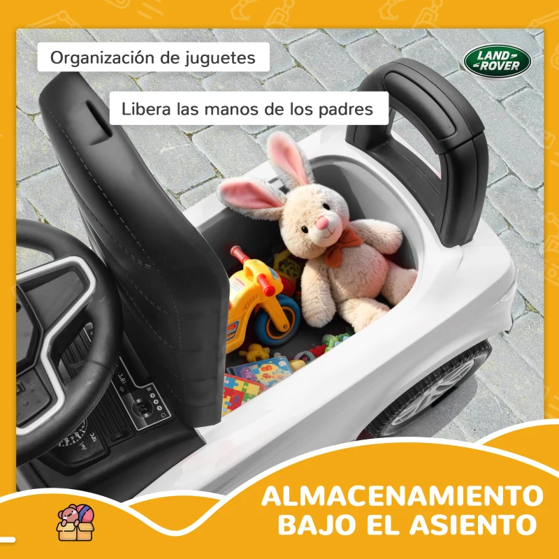 AIYAPLAY Coche Correpasillos con Licencia de Land Rover para Niños 18-36 Meses con Almacenaje Bocina Sonidos de Motor Blanco