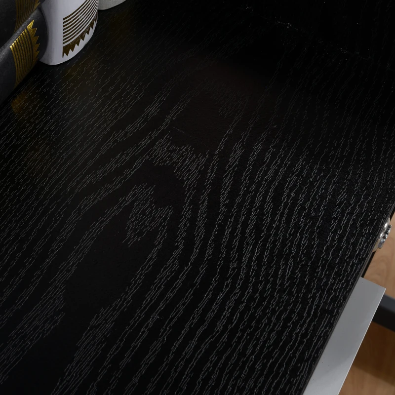 HOMCOM Dulap Portadocumente din Lemn cu 3 Sertare cu Chei de Securitate și 5 Roți, 39.2x40x65.4 cm, Negru