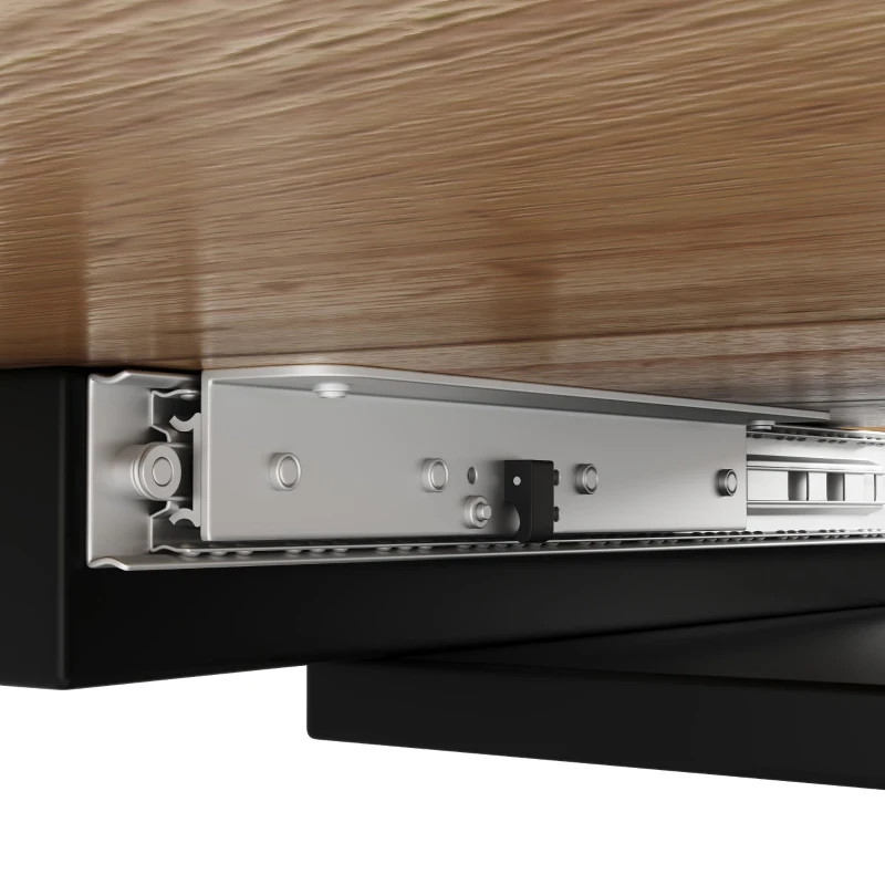 Table de salle à manger extensible avec pieds en V, MDF et métal, 118-157x70x75 cm, Couleur naturelle