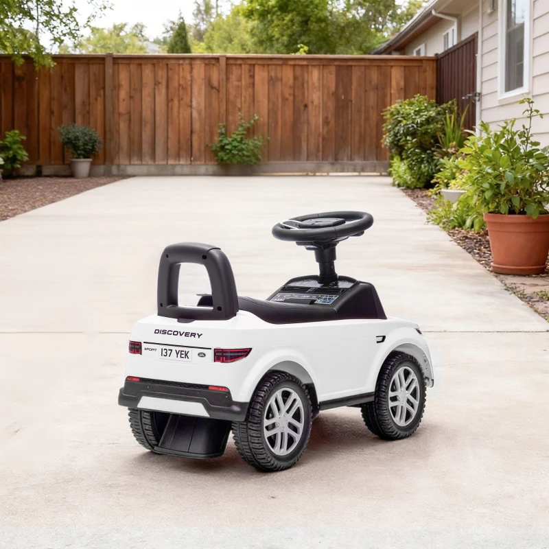 AIYAPLAY Land Rover Licensed Toddler Ride on Car with Horn, Engine Sounds, Under-Seat Storage, for 18-36 Months, White