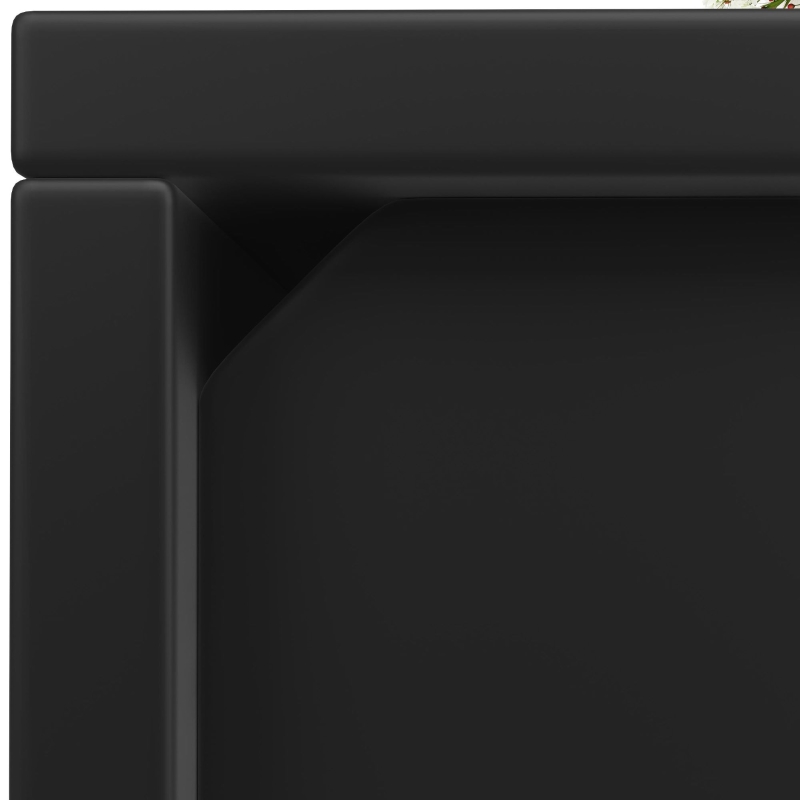 Commode moderne à tiroirs, meuble de salle à manger avec éclairage LED et 6 tiroirs, 120x40x75 cm, Noir