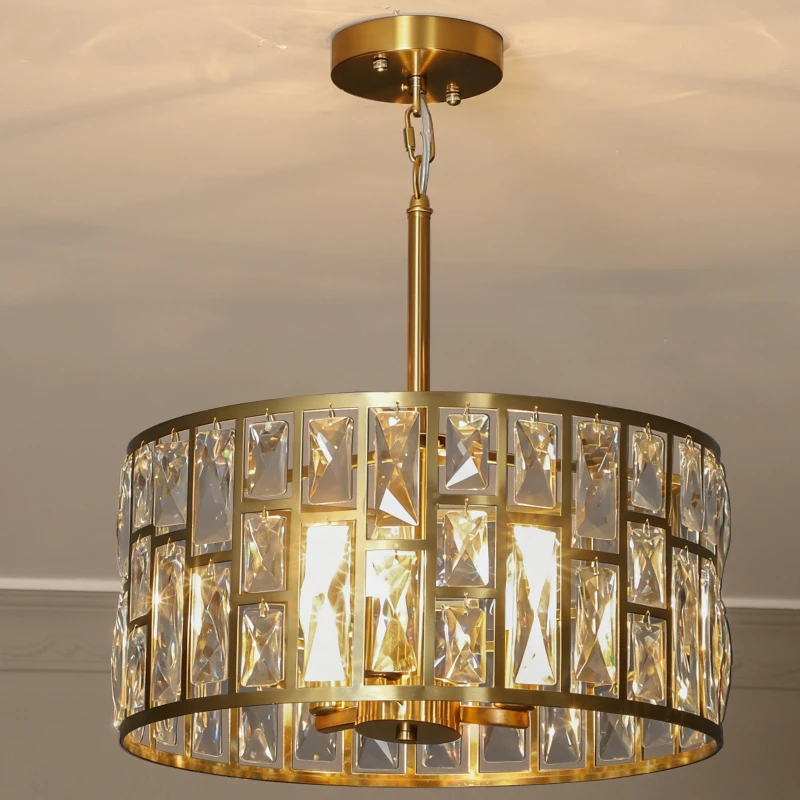 HOMCOM 72 Glass Crystallite Chandelier - Gold-Tone