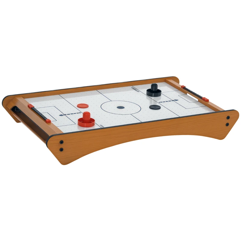 HOMCOM Tavolo Air Hockey Portatile con Ventilatore e Accessori Inclusi (Manopole, Dischetti, Segnapunti) 72.5x40x10.5cm