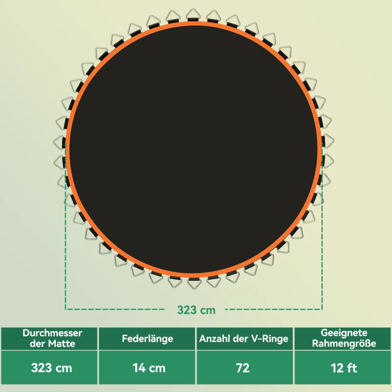 SPORTNOW Trampolinemat, Ronde Sprungdoek, Polypropyleen, Oranje