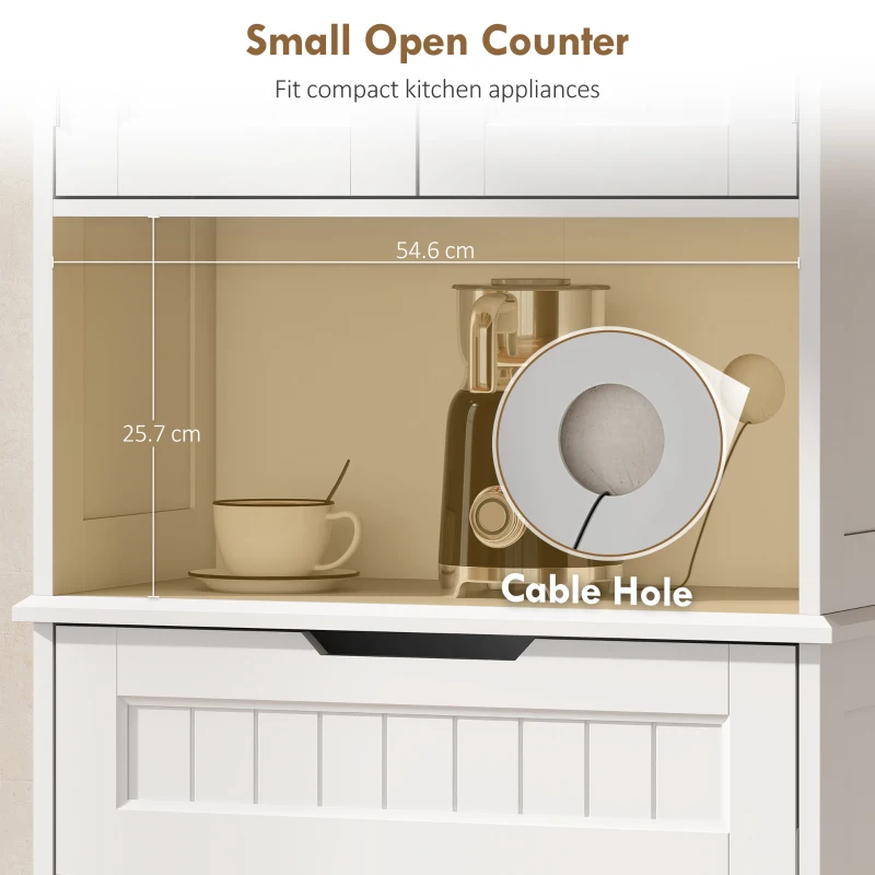 HOMCOM Mobilier de Bucătărie cu Sertar și 2 Dulapuri cu Rafturi Reglabile Alb