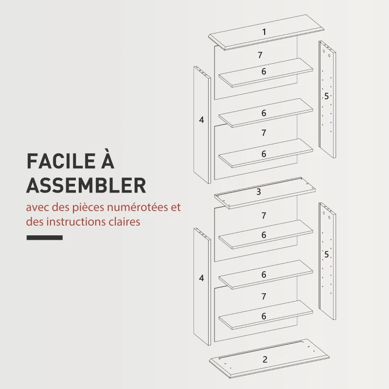 HOMCOM Rangements pour CD et DVD avec 8 compartiments et 6 étagères réglables, capacité max. 360 CD/185 DVD et Blu-ray, noir