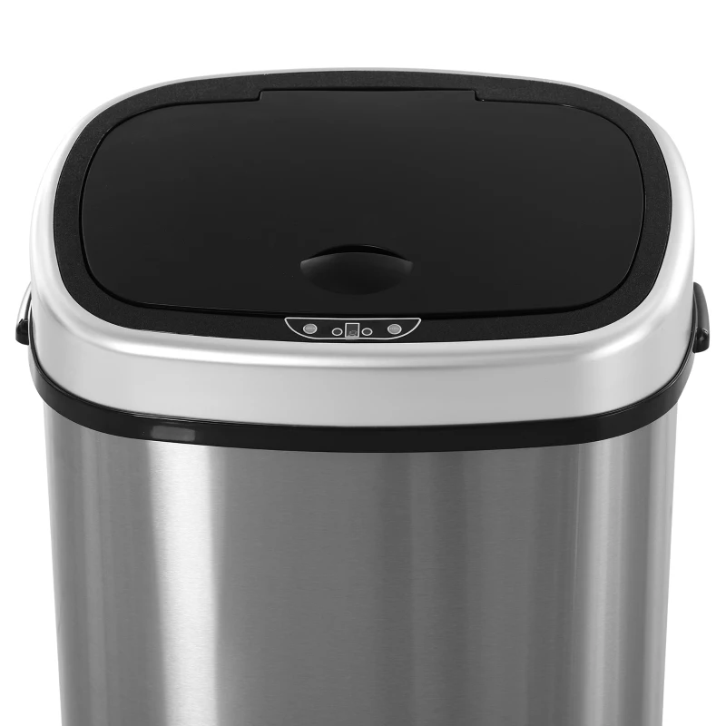 HOMCOM® Automatische vuilnisbak met infraroodsensor 58 L zilver(m-8)