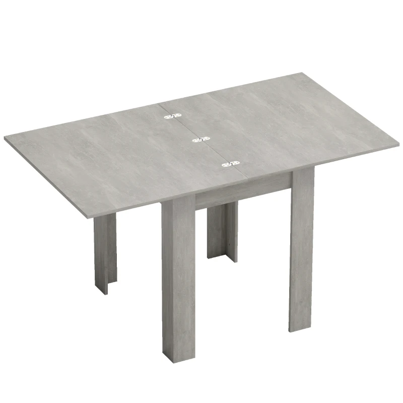 HOMCOM Table à Manger Extensible pour 4-6 Personnes en Bois et Acier, 140 x 80 x 77,5 cm, Gris et couleur Bois