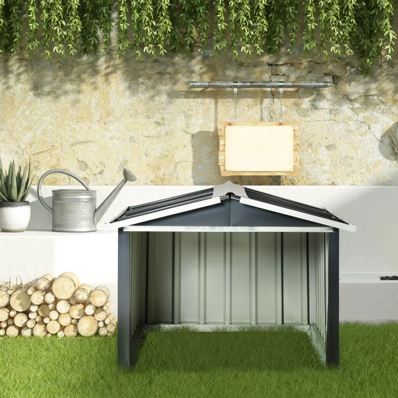Outsunny Abri de jardin pour tondeuse à gazon robot-tondeuse - garage tondeuse robot - tôle acier gris