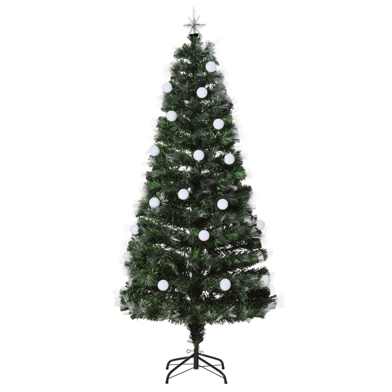 HOMCOM Weihnachtsbaum Tannenbaum mit LED-Leuchten 2 Lichtfarben 170 Spitzen Ø60 x 150H cm