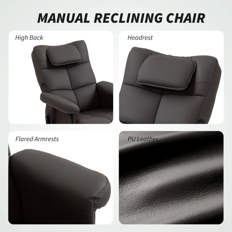 HOMCOM Massagesessel mit Fußhocker, Rückenlehne bis 135° verstellbar, Stauraum, Fernbedienung