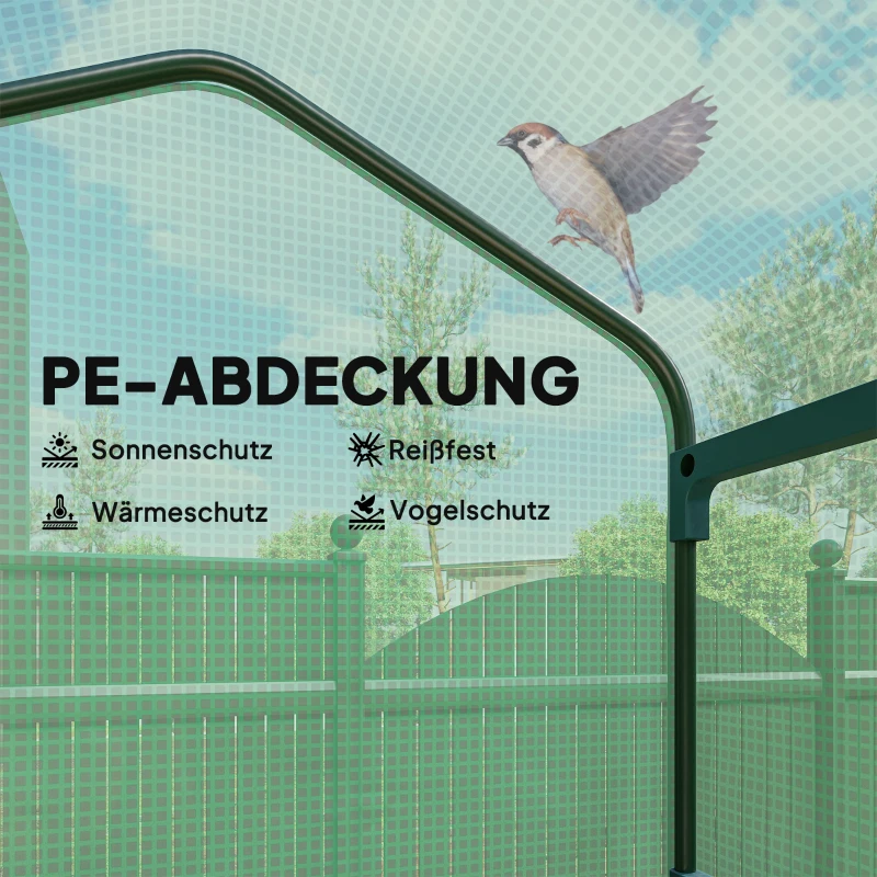 Outsunny Folien-Gewächshaus, Treibhaus, Mini-Gewächshaus, Pflanzenhaus, Frühbeet, 4 Regalfächer, 69 x 50 x 165 cm, Grün