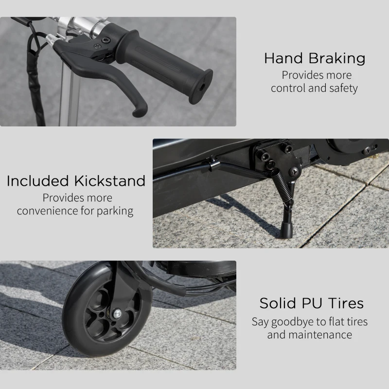 HOMCOM Foldable Electric Kids Scooter, Ride on, for Ages 7-14 Years, Black