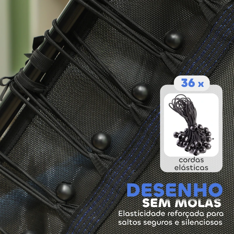 HOMCOM Trampolim para Crianças Cama Elástica Infantil com Rede de Segurança para Interiores e Exteriores Carga 50 kg Ø163,5x190 cm Azul