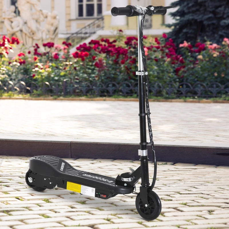 HOMCOM Foldable Electric Kids Scooter, Ride on, for Ages 7-14 Years, Black