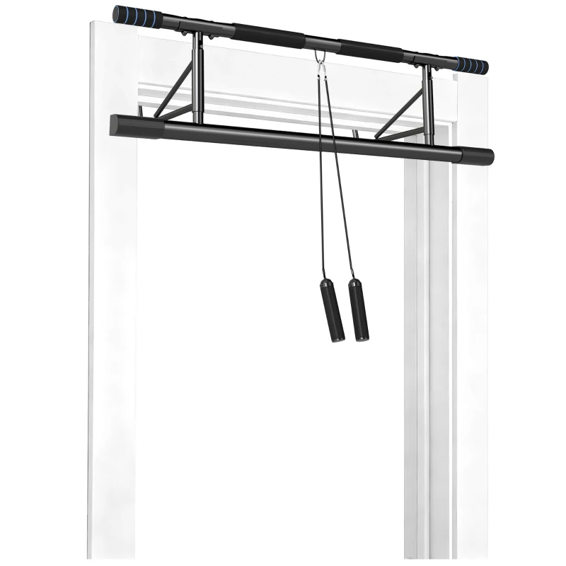 SPORTNOW Pull-Up Bar, No-Drilling Chin-Up Bar, Push-Up Stand with Resistance Bands, Padded Handles for Home Gym Exercise