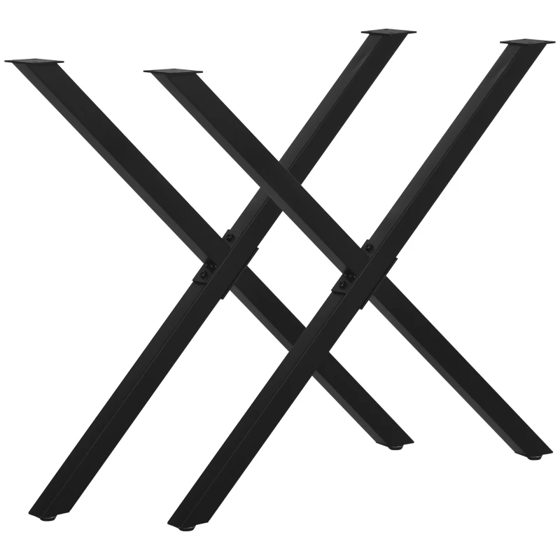 HOMCOM Lot de 2 pieds de table en acier forme en croix - 72H cm - design industriel