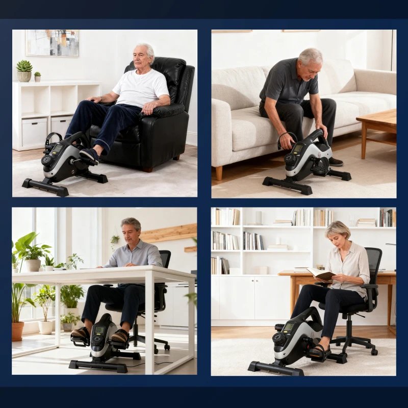 HOMCOM Mini vélo d'appartement, vélo d'exercice compact 8 niveaux résistance magnétique avec écran LCD 53 x 44 x 34 cm noir