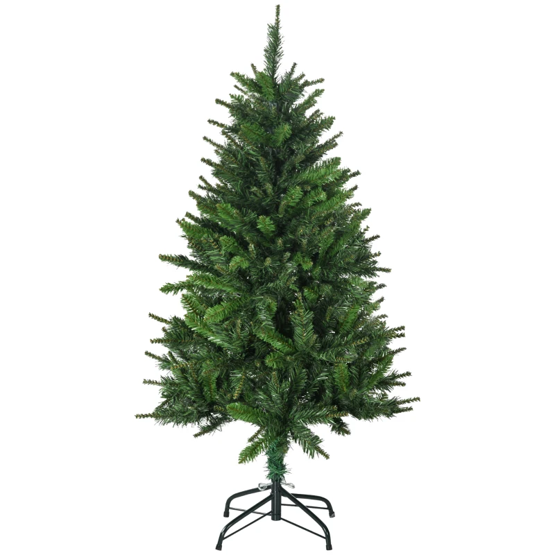 HOMCOM Sapin de Noël artificiel avec 310 branches support en acier socle pliable en acier hauteur 120 cm vert