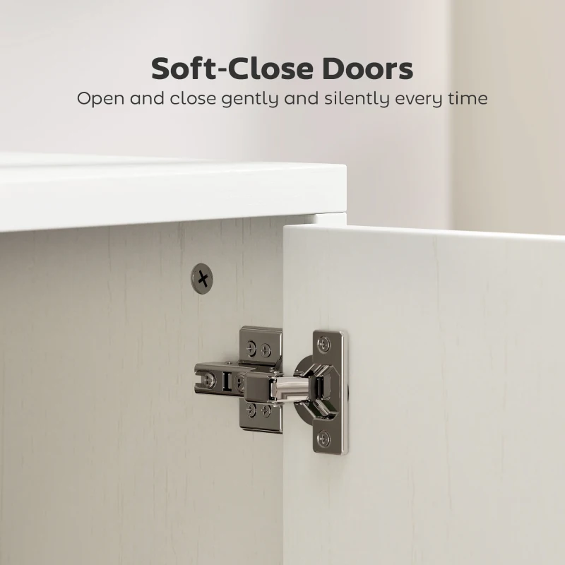 HOMCOM Mobilier suport TV de până la 55", suspendat sau de podea, uși amortizate, alb.