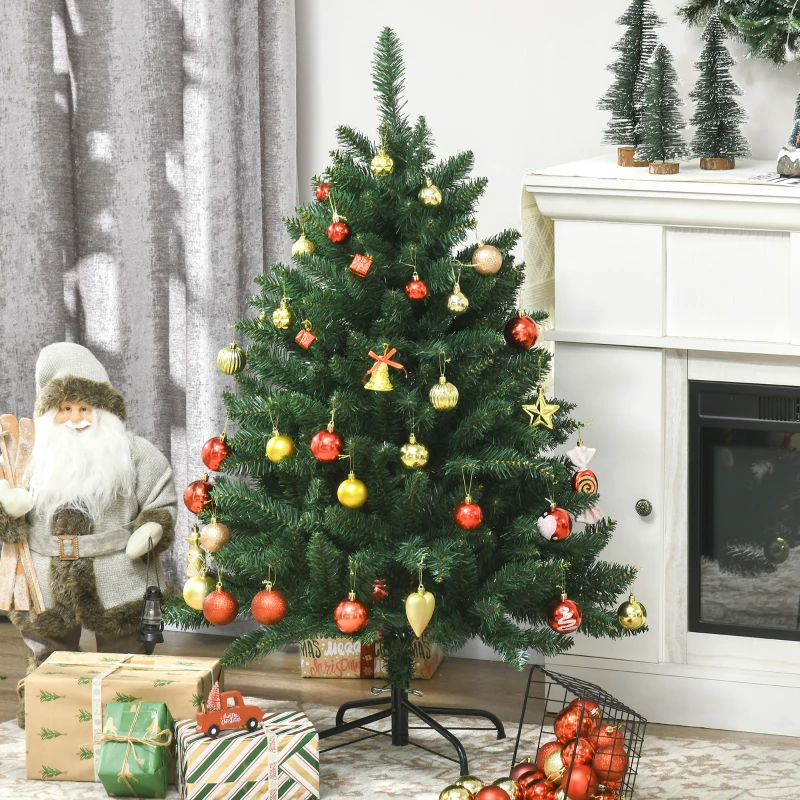HOMCOM Sapin de Noël artificiel 305 branches avec pied croix acier amovible Ø 85 x 120H cm vert
