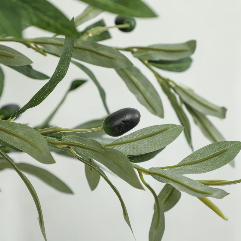 HOMCOM Planta Artificial Decorativa de 150 cm Árbol de Olivo con 720 Hojas y 32 Aceitunas en Maceta para Interior Verde
