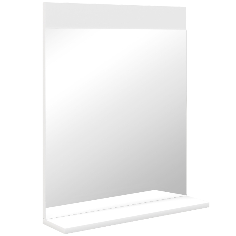 HOMCOM Miroir de salle de bain miroir mural avec étagère de rangement pour salon chambre 50 x 12 x 60 cm blanc